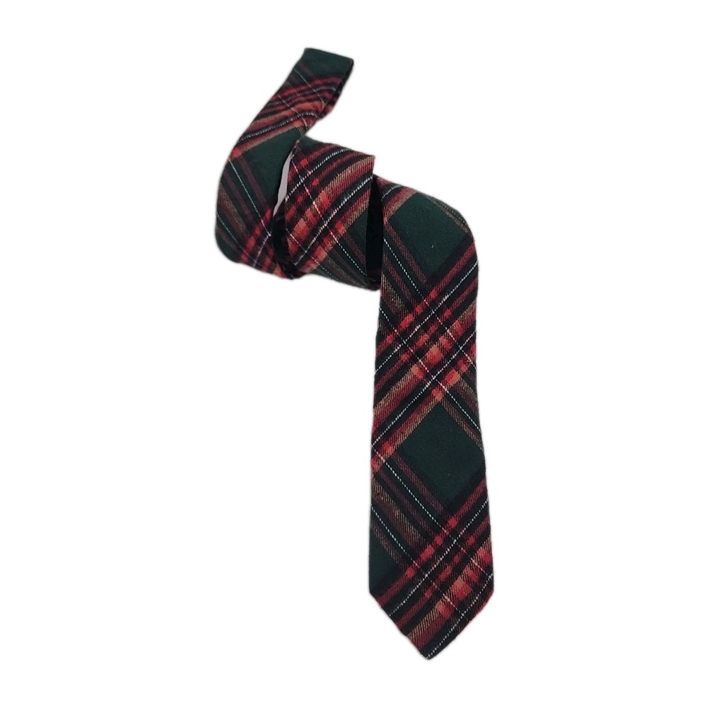 NEW IVY CITY CO Mens Max Tie In Hattie Green Plaid, Tall 100% Cotton Handmade